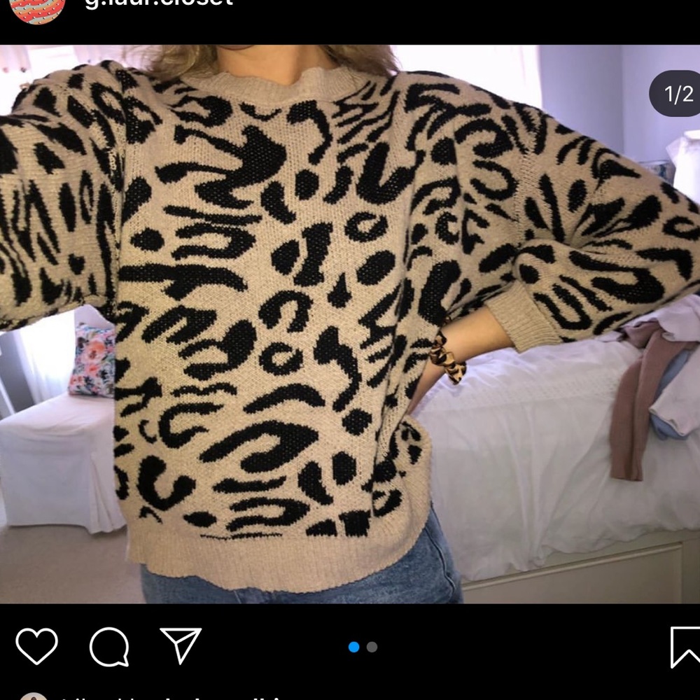 Cheetah print sweater NEVER WORN